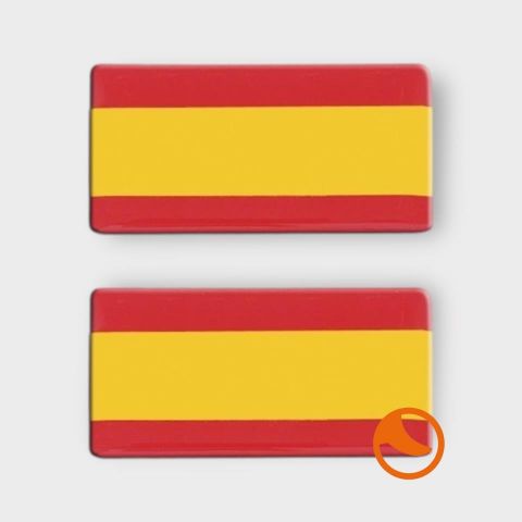 Pegatina abultada med bandera España rectangular